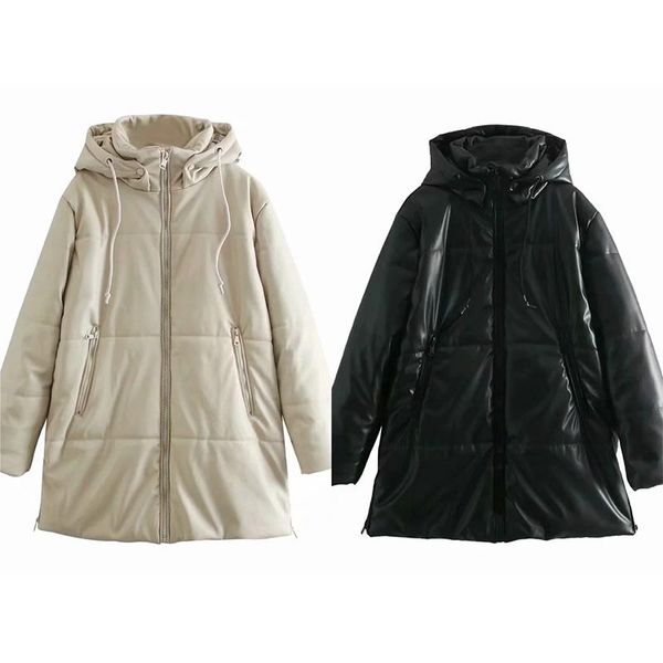 women's leather & faux winter pu jackets coat leathes hoodies jacket female long sleeve overcoat oversize zipper pocket woman, Black
women's leather & faux winter pu jackets coat leathes hoodies jacket female long sleeve overcoat oversize zipper pocket woman, Black
