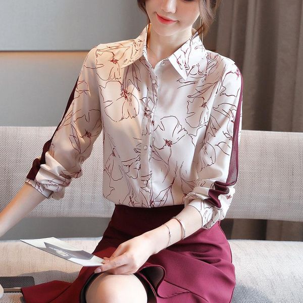 women's blouses & shirts western style spring and autumn lapel color chiffon shirt cardigan bottoming, White
women's blouses & shirts western style spring and autumn lapel color chiffon shirt cardigan bottoming, White