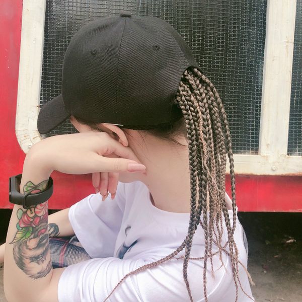 wig dreadlocks hat wig one female three-strand braid characteristic peaked cap one men and women stylish, Black
wig dreadlocks hat wig one female three-strand braid characteristic peaked cap one men and women stylish, Black