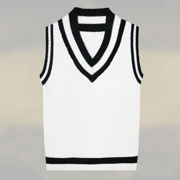 men's sweaters 2021 spring and autumn knitted vest v-neck pure cotton college style slim fit pullover sweater youth trend, White;black
men's sweaters 2021 spring and autumn knitted vest v-neck pure cotton college style slim fit pullover sweater youth trend, White;black