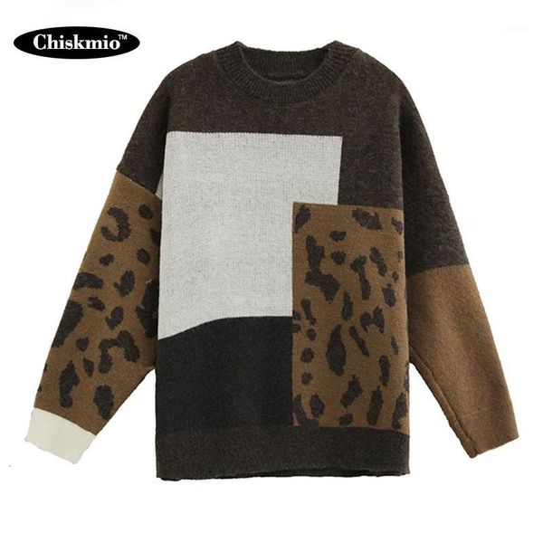 women's sweaters leopard patchwork sweater women autumn/winter warm casual knitted loose o-neck pullover ladies streetwear knitwear ha, White;black
women's sweaters leopard patchwork sweater women autumn/winter warm casual knitted loose o-neck pullover ladies streetwear knitwear ha, White;black