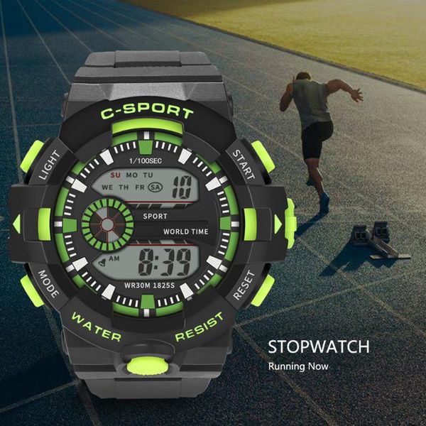brand men sports watches dual display analog digital led electronic quartz wristwatches waterproof swimming military watch c1, Slivery;brown
brand men sports watches dual display analog digital led electronic quartz wristwatches waterproof swimming military watch c1, Slivery;brown