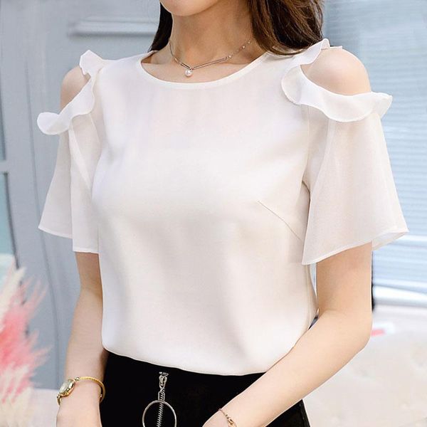 women's blouses & shirts blusas mujer de moda 2021 red black korean solid ruffles shirt female chiffon flare sleeve plus size women whi, White
women's blouses & shirts blusas mujer de moda 2021 red black korean solid ruffles shirt female chiffon flare sleeve plus size women whi, White