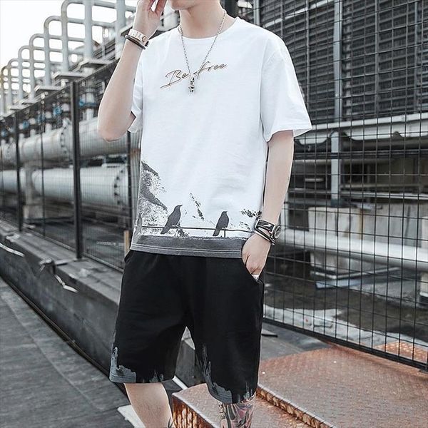 pants suits summer mens tracksuits short sleeve fashion ins loose cotton t shirt printed o neck and trousers sets, Gray
pants suits summer mens tracksuits short sleeve fashion ins loose cotton t shirt printed o neck and trousers sets, Gray