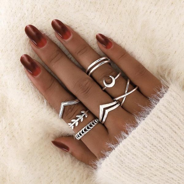 cluster rings leaf moon crescent for women antique punk knuckle midi set vintage anillos jewelry accessories 7pcs/set, Golden;silver
cluster rings leaf moon crescent for women antique punk knuckle midi set vintage anillos jewelry accessories 7pcs/set, Golden;silver