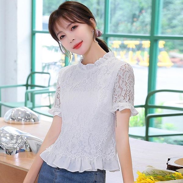 lace shirt summer o-neck short sleeve white ladies' temperament hollow casual arrival women's t-shirt 5l2p
lace shirt summer o-neck short sleeve white ladies' temperament hollow casual arrival women's t-shirt 5l2p