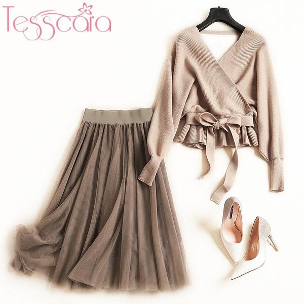 casual dresses tesscara women runway designer elegant knitted dress suit set coaktail party robe femme vintage mesh vestidos, Black;gray
casual dresses tesscara women runway designer elegant knitted dress suit set coaktail party robe femme vintage mesh vestidos, Black;gray