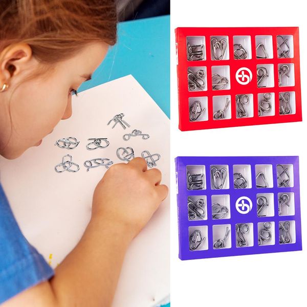 15pcs/set metal interlocking unlock button toys wire puzzle iq mind brainteaser game children kid montessori tools
15pcs/set metal interlocking unlock button toys wire puzzle iq mind brainteaser game children kid montessori tools