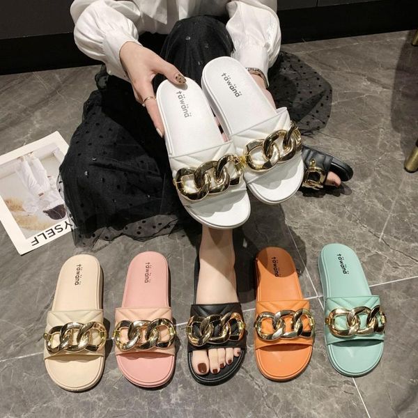slippers 2021 fashion trend imitates the soft and comfortable metal chain to wear beach ladies' outside home, Black
slippers 2021 fashion trend imitates the soft and comfortable metal chain to wear beach ladies' outside home, Black