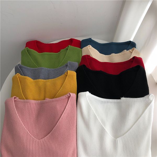 women's t-shirt korean full sweater autumn winter v-neck knit long sleeves slim ny soft fashion thin sweater female pullovers slvj, White
women's t-shirt korean full sweater autumn winter v-neck knit long sleeves slim ny soft fashion thin sweater female pullovers slvj, White
