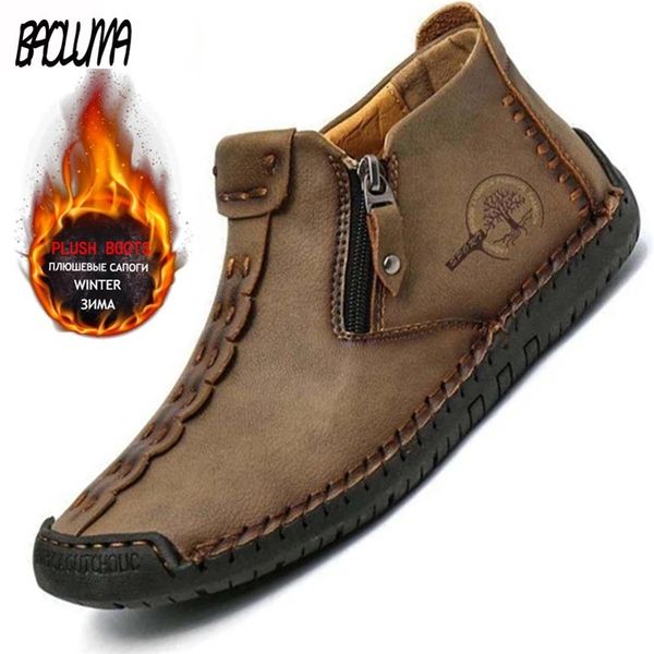 classic winter men's boots warm snow leather autumn ankle moccasins outdoor waterproof sneakers 211216, Black
classic winter men's boots warm snow leather autumn ankle moccasins outdoor waterproof sneakers 211216, Black
