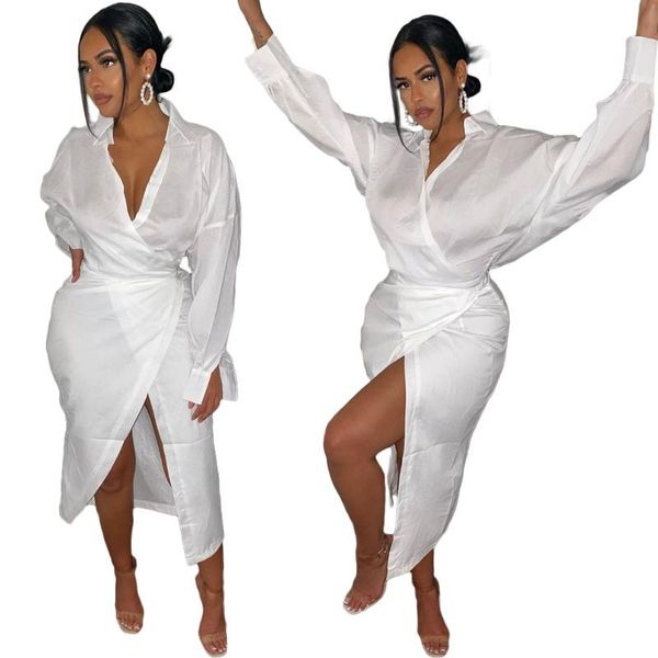 casual dresses arrivals turn-down collar women lady's full sleeve high waist lace-up slit mid-calf party dress 2021 autumn, Black;gray
casual dresses arrivals turn-down collar women lady's full sleeve high waist lace-up slit mid-calf party dress 2021 autumn, Black;gray