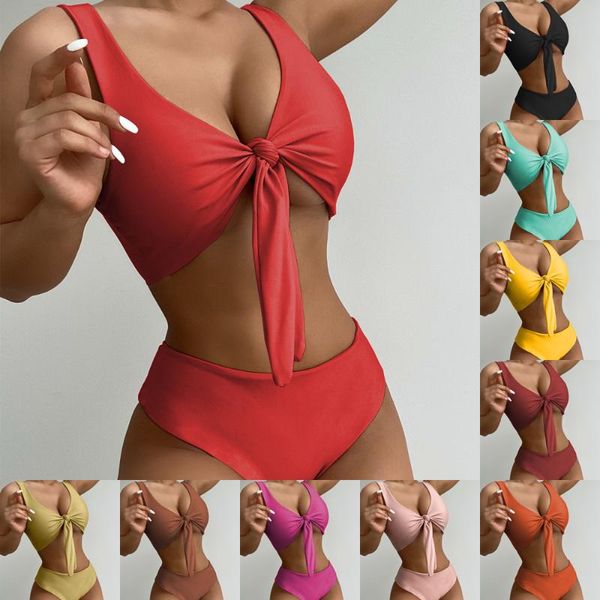 women's swimwear swimsuit two pieces bikini set 10 colors solid bow beach wear bathing suits workout clothing, White;black
women's swimwear swimsuit two pieces bikini set 10 colors solid bow beach wear bathing suits workout clothing, White;black