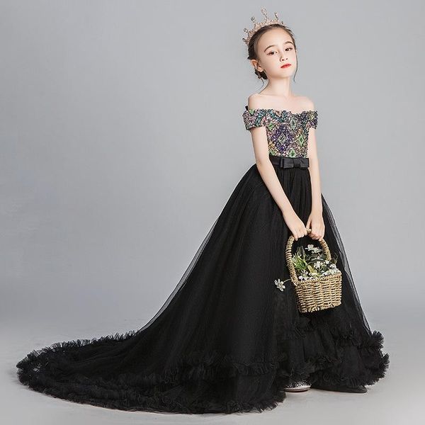 children's dress princess western fluffy yarn flower girl catwalk trailing host piano costume ethnic clothing, Red
children's dress princess western fluffy yarn flower girl catwalk trailing host piano costume ethnic clothing, Red