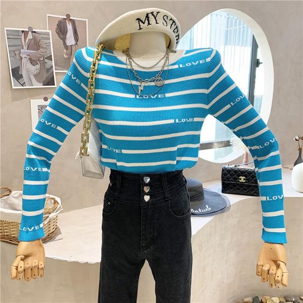 women's sweaters niche design clothing 2021 autumn winter vintage striped sweater versatile slim round neck long sleeve bottomed top, White;black
women's sweaters niche design clothing 2021 autumn winter vintage striped sweater versatile slim round neck long sleeve bottomed top, White;black