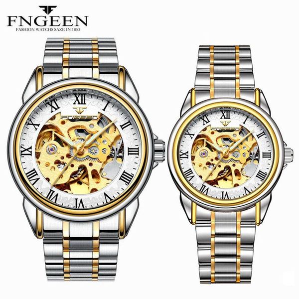 wristwatches automatic mechanical watches for men and women paired couple steel waterproof skeleton self wind watch lovers, Slivery;brown
wristwatches automatic mechanical watches for men and women paired couple steel waterproof skeleton self wind watch lovers, Slivery;brown