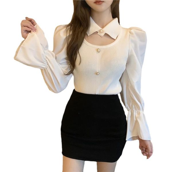 women's sweaters long sleeve sweater pearl buckle doll collar openwork cute women pullover purple clothes for fashion sexy, White;black
women's sweaters long sleeve sweater pearl buckle doll collar openwork cute women pullover purple clothes for fashion sexy, White;black