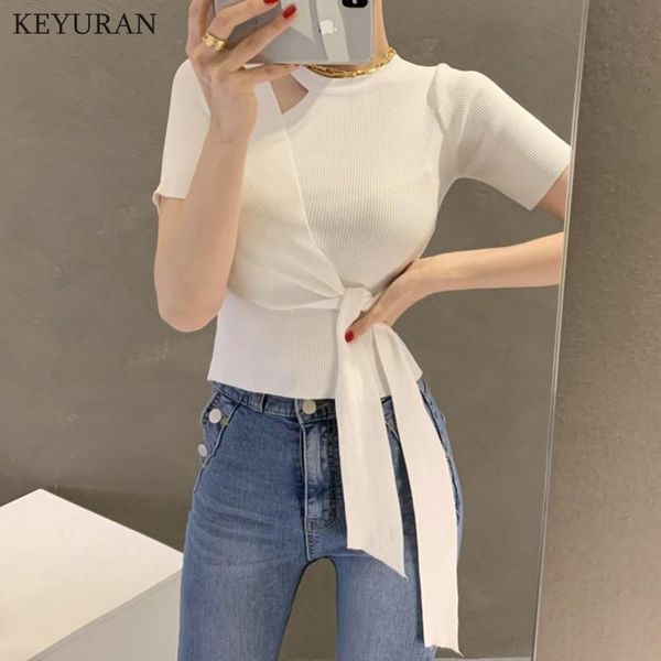 summer irregular o-neck hollow-out knitted slim t shirts korean bow lace up women spring short sleeve graphic tee women's sweaters, White;black
summer irregular o-neck hollow-out knitted slim t shirts korean bow lace up women spring short sleeve graphic tee women's sweaters, White;black