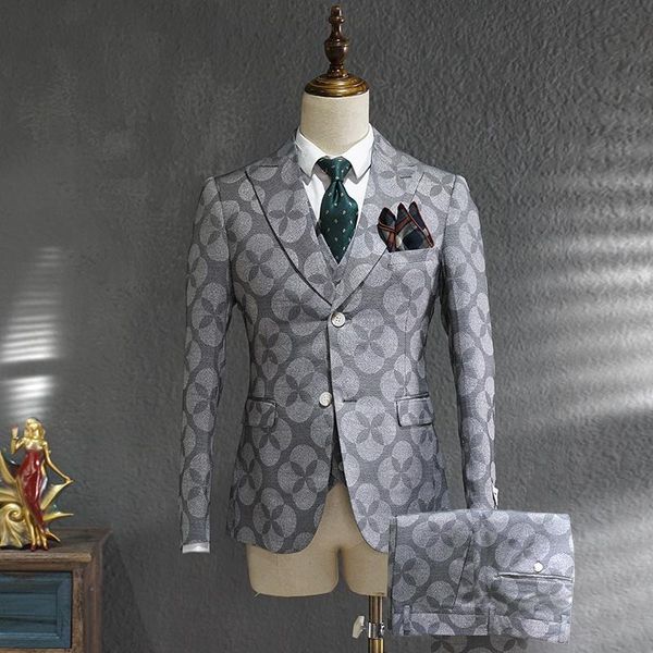 men's suits & blazers ternos masculino suit men leisure business formal dress trend print bridegroom wedding british style smoking homm, White;black
men's suits & blazers ternos masculino suit men leisure business formal dress trend print bridegroom wedding british style smoking homm, White;black