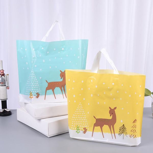 gift wrap big size christmas elk print plastic clothes handbags 10pcs shopping packaging yellow blue pouches with handle
gift wrap big size christmas elk print plastic clothes handbags 10pcs shopping packaging yellow blue pouches with handle