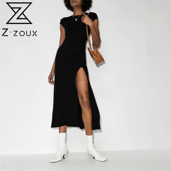 women dress split irregular short sleeve black long dresses plus size vintage summer 210513, Black;gray
women dress split irregular short sleeve black long dresses plus size vintage summer 210513, Black;gray