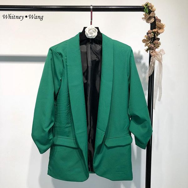women's suits & blazers whitney wang 2021 autumn fashion streetwear england style ruched sleeve blazer women coat office lady wy-361, White;black
women's suits & blazers whitney wang 2021 autumn fashion streetwear england style ruched sleeve blazer women coat office lady wy-361, White;black