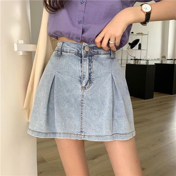skirts retro elastic waist slim shorts summer streetwear chic a-line jeans skirt casual students denim, Black
skirts retro elastic waist slim shorts summer streetwear chic a-line jeans skirt casual students denim, Black