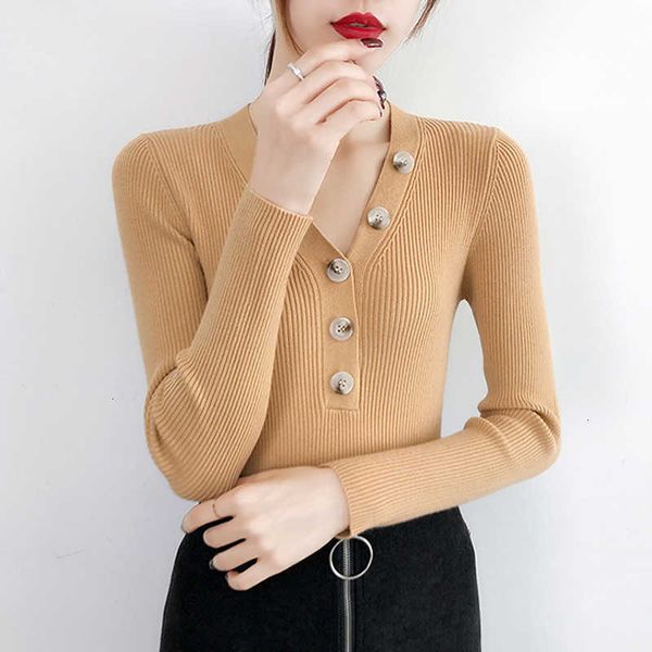 women's sweaters v-neck slim autumn woman's knitted jumpers long sleeve elastic ladies with buttons basic female knit pollovers ou, White;black
women's sweaters v-neck slim autumn woman's knitted jumpers long sleeve elastic ladies with buttons basic female knit pollovers ou, White;black