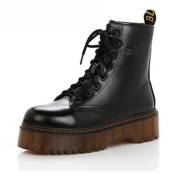 boots leather for platform shoes women motorcycle ankle martensboots booties botas mujer size 35-40, Black
boots leather for platform shoes women motorcycle ankle martensboots booties botas mujer size 35-40, Black