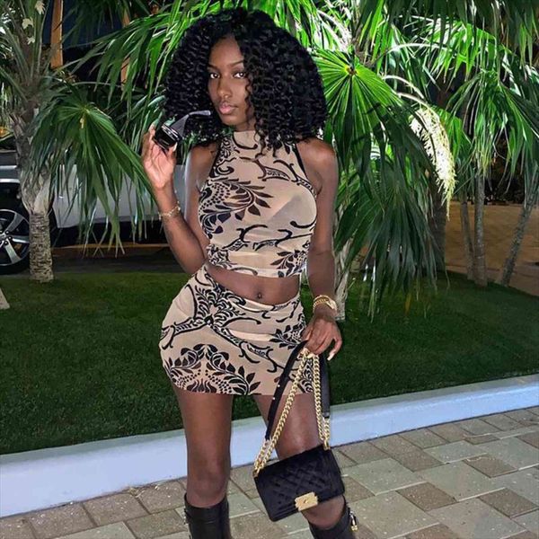 two piece skirts set womens tracksuits summer mesh see through sleeveless tank pencil skirt print club 2pcs sets, Gray
two piece skirts set womens tracksuits summer mesh see through sleeveless tank pencil skirt print club 2pcs sets, Gray