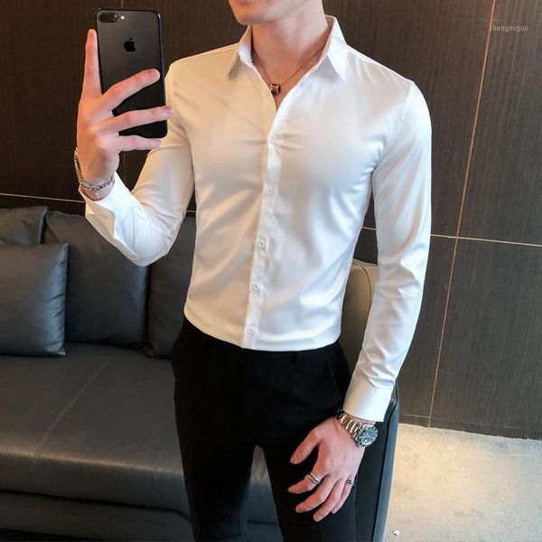 men's dress shirts 2021 embroidery casual long sleeve gentlemen social blouses korean shirt men fashion autumn slim fit male, White;black
men's dress shirts 2021 embroidery casual long sleeve gentlemen social blouses korean shirt men fashion autumn slim fit male, White;black