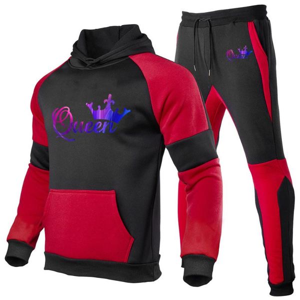 men's tracksuits 2021 her king his queen lover couples hoodie + pants fall/winter hooded sweatpants fashion hip hop color casual sports, Gray
men's tracksuits 2021 her king his queen lover couples hoodie + pants fall/winter hooded sweatpants fashion hip hop color casual sports, Gray