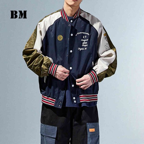 men's jackets korean hip hop patchwork baseball uniform japanese streetwear casual loose jacket spring harajuku coat, Black;brown
men's jackets korean hip hop patchwork baseball uniform japanese streetwear casual loose jacket spring harajuku coat, Black;brown