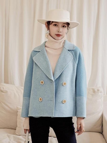 women's wool & blends double breasted women short alpaca oversized coat korean jacket spring autumn handmade overcoat zhj5055 kj4062 zu, Black
women's wool & blends double breasted women short alpaca oversized coat korean jacket spring autumn handmade overcoat zhj5055 kj4062 zu, Black