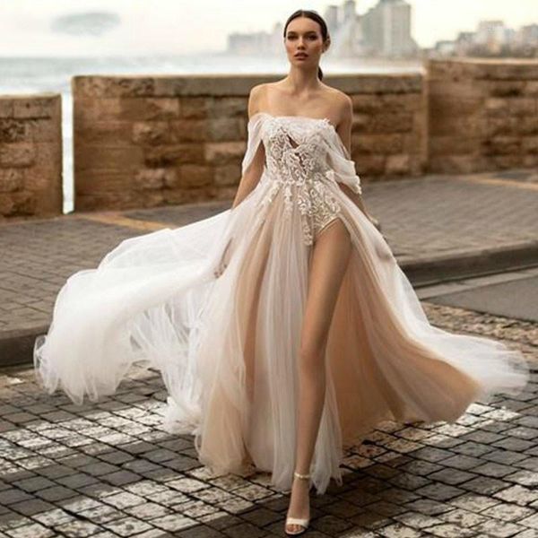other wedding dresses high split boho appliques lace off the shoulder bridal gowns buttons tulle princess bride dress vestido de noiva1, White
other wedding dresses high split boho appliques lace off the shoulder bridal gowns buttons tulle princess bride dress vestido de noiva1, White