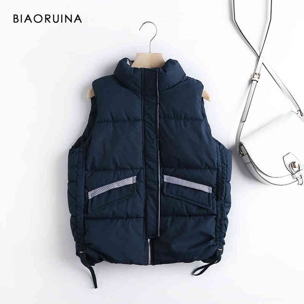 biaoruina women's korean style solid sleeveless keep warm winter coat single women breasted loose thick fashion vest 200917, Black;white
biaoruina women's korean style solid sleeveless keep warm winter coat single women breasted loose thick fashion vest 200917, Black;white