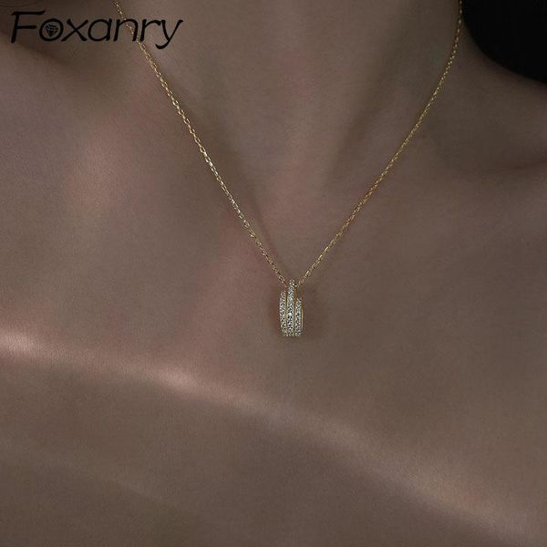 foxanry 925 sterling silver necklace for women trend creative elegant geometric zircon bride jewelry party gifts wholesale chains
foxanry 925 sterling silver necklace for women trend creative elegant geometric zircon bride jewelry party gifts wholesale chains