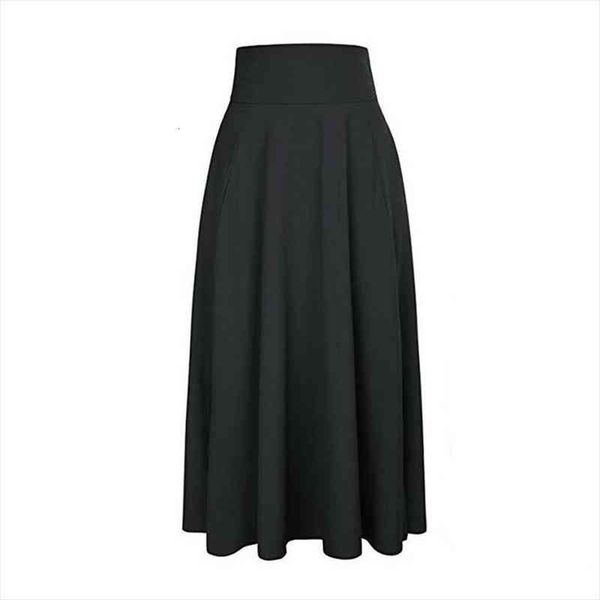 vintage high waist solid color womens skirt stretch plain flared pleated long, Black
vintage high waist solid color womens skirt stretch plain flared pleated long, Black