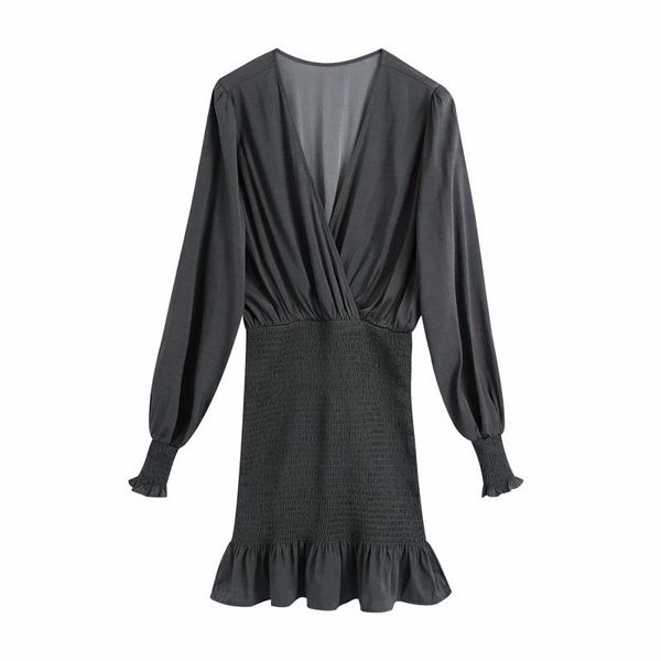 casual dresses elegant woman grey v neck lantern sleeve mermaid dress tide spring fashion ladie stretchy female ruffle, Black;gray
casual dresses elegant woman grey v neck lantern sleeve mermaid dress tide spring fashion ladie stretchy female ruffle, Black;gray