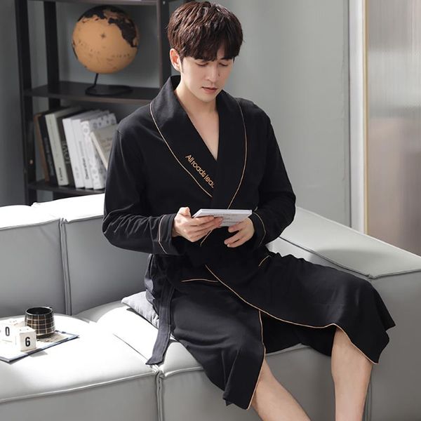 men's sleepwear 2021 autumn winter loose casual bathrobe men dressing gown kimono man bath cotton long sleeve v neck pijama luxury robe, Black;brown
men's sleepwear 2021 autumn winter loose casual bathrobe men dressing gown kimono man bath cotton long sleeve v neck pijama luxury robe, Black;brown