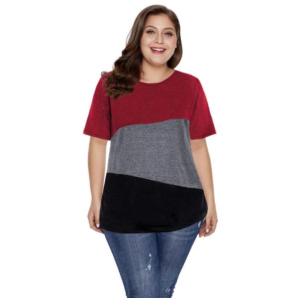 plus size t-shirt women summer o neck short sleeve contrast color elegant blouse 4xl 5xl ladies tunic loose clothing, Black
plus size t-shirt women summer o neck short sleeve contrast color elegant blouse 4xl 5xl ladies tunic loose clothing, Black