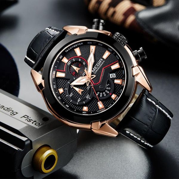 wristwatches megir brand sports multi-function men's watch leather strap chronograph quartz luminous date male clock relogio masculino, Slivery;brown
wristwatches megir brand sports multi-function men's watch leather strap chronograph quartz luminous date male clock relogio masculino, Slivery;brown