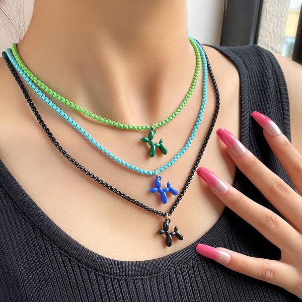 pendant necklaces trendy mini balloon dog enamel for women cute animal box chain creative party daily jewelry, Silver
pendant necklaces trendy mini balloon dog enamel for women cute animal box chain creative party daily jewelry, Silver
