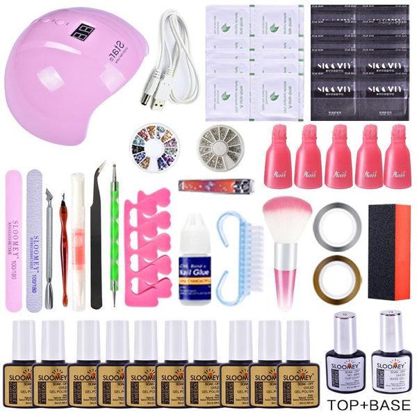 sloomey gel nail polish set uv led lamp dryer 10pcs kit soak off manicure tools for varnish art1, Red;pink
sloomey gel nail polish set uv led lamp dryer 10pcs kit soak off manicure tools for varnish art1, Red;pink