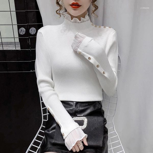 chiffon ruffle neck knit render buttons of the reactor brought pure color turtle coat cultivate one's sweater1, White;black
chiffon ruffle neck knit render buttons of the reactor brought pure color turtle coat cultivate one's sweater1, White;black