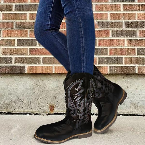 boots women's cowboy autumn winter fashion pu leather vintage embroidery comfortable shoes plus size botas femininas, Black
boots women's cowboy autumn winter fashion pu leather vintage embroidery comfortable shoes plus size botas femininas, Black