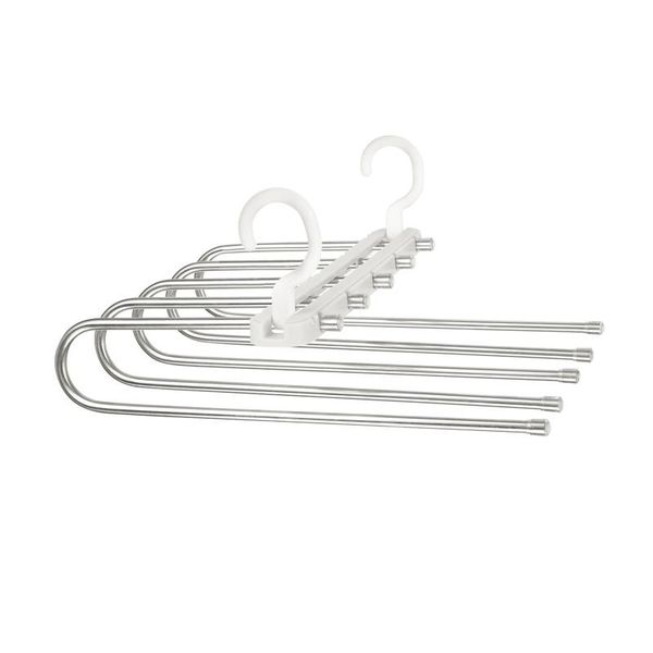 hangers & racks multifunction 5-in-1 stainless steel portable hanger for pants double clothes storage shelves fping 
hangers & racks multifunction 5-in-1 stainless steel portable hanger for pants double clothes storage shelves fping