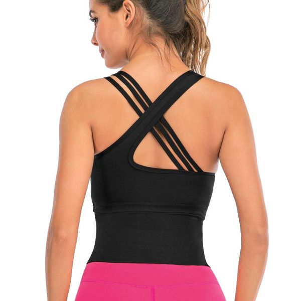 slanted shoulder design bra women yoga vest with chest pad sleeveless quick dry gym workout running tank outfits, White;red
slanted shoulder design bra women yoga vest with chest pad sleeveless quick dry gym workout running tank outfits, White;red