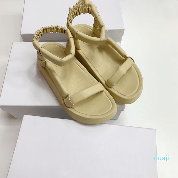 women's shoes summer fashion sheepskin sandals word buckle thick-soled increased solid color round toe open, Black
women's shoes summer fashion sheepskin sandals word buckle thick-soled increased solid color round toe open, Black