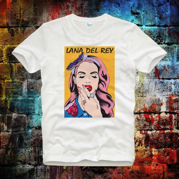 vintage lana del rey comics tee & ladies t shirt b652, White;black 
vintage lana del rey comics tee & ladies t shirt b652, White;black